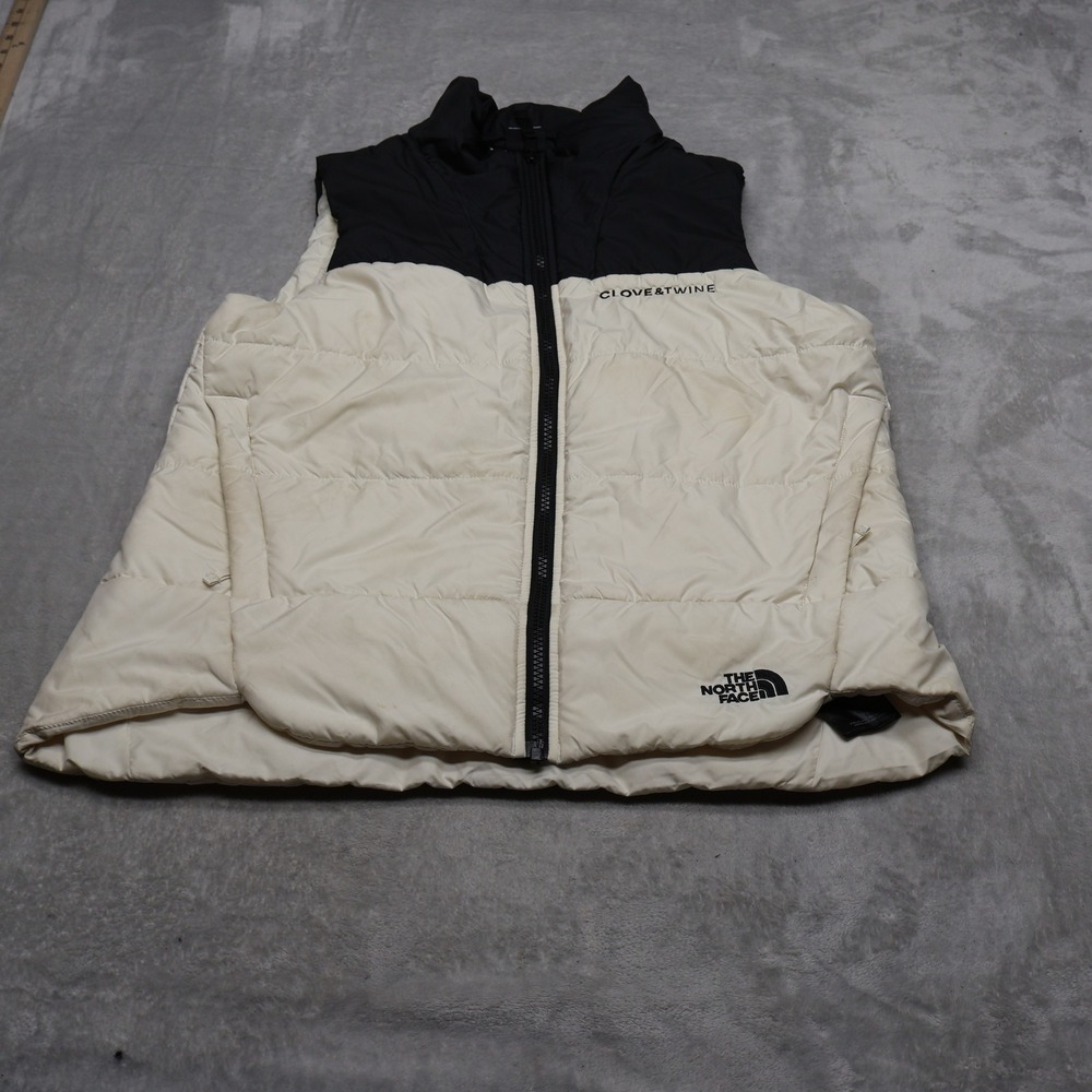 North Face Vest Women Medium White Everyday Insulated Full Zip Puffer LOGO